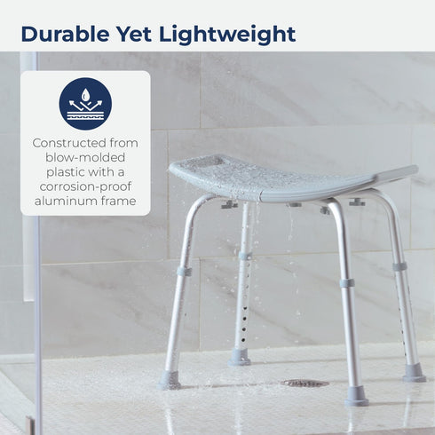 Deluxe Aluminum Shower Bench without Back