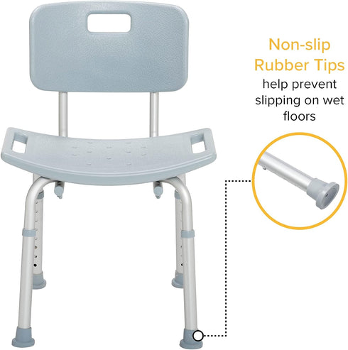 Deluxe Aluminum Shower Chair with Back