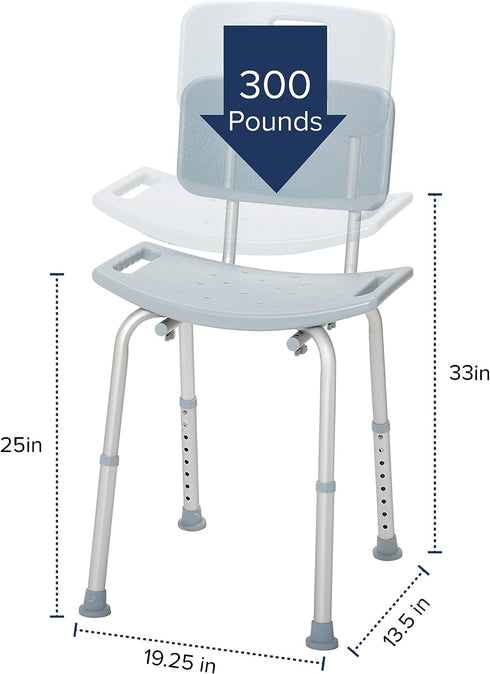 Deluxe Aluminum Shower Chair with Back