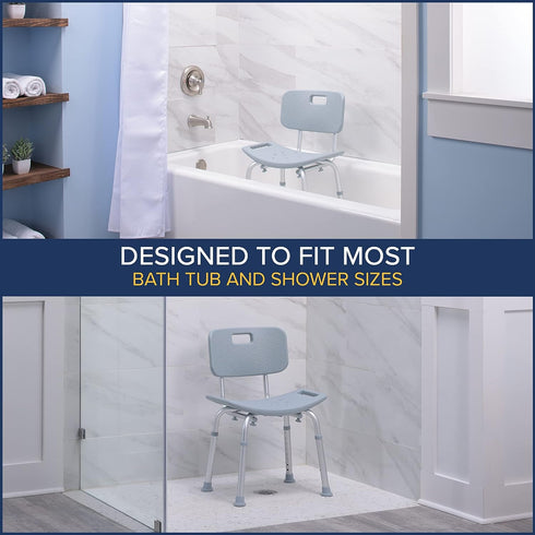 Deluxe Aluminum Shower Chair with Back