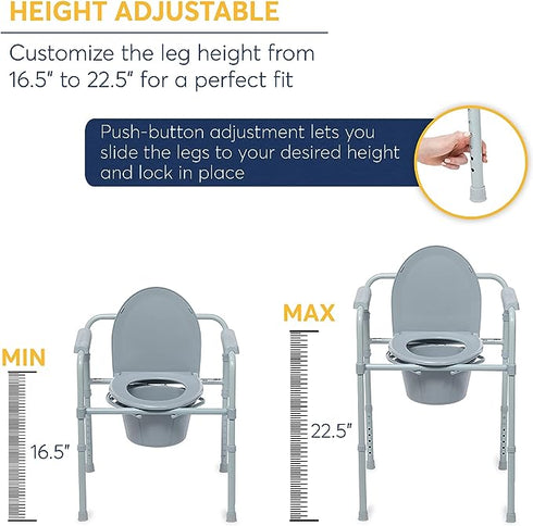 Folding Steel Commode