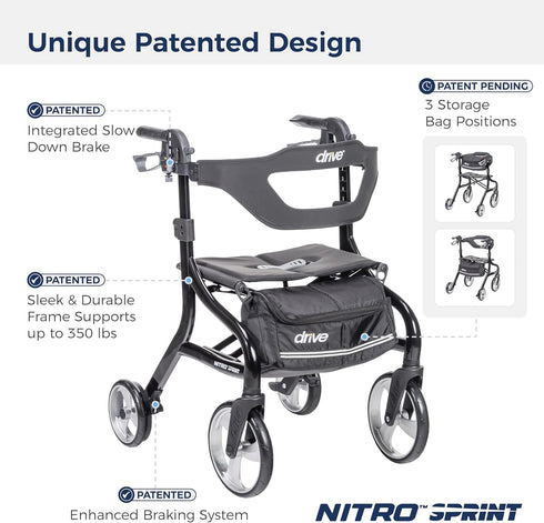 Nitro Sprint Rollator Tall