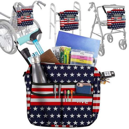 ROLLATOR BAG, WATERPROOF NYLON, 12" X12", AMERICANA