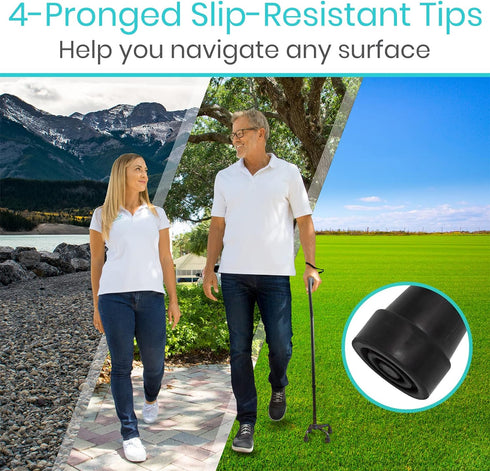 Quad Cane: Extra Stability, Adjustable