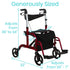 Wheelchair Rollator (Red)