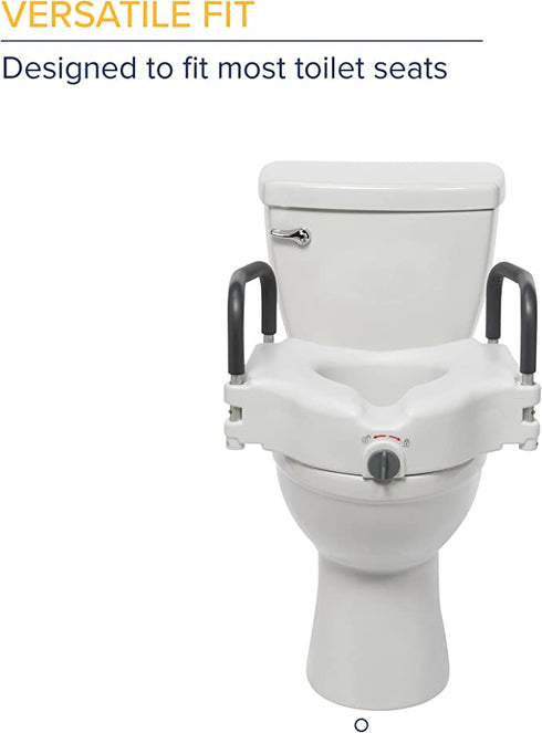 Raised Toilet Seat with Removable Arms