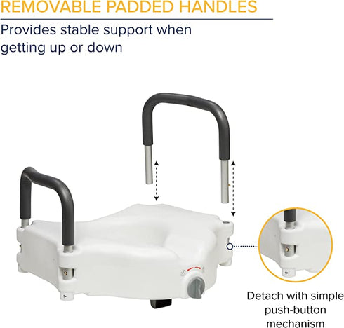 Raised Toilet Seat with Removable Arms