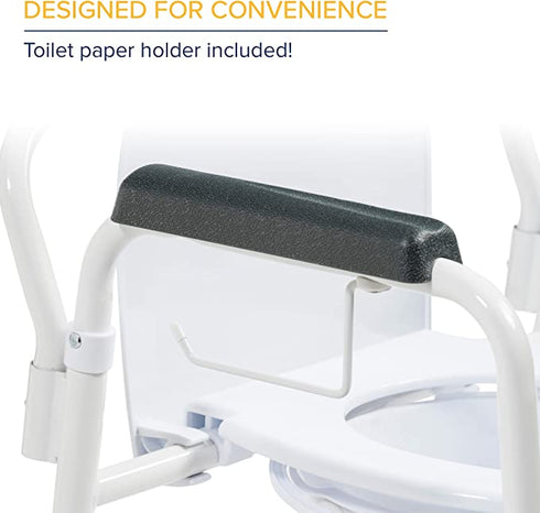 Folding Deep Seat Commode - White